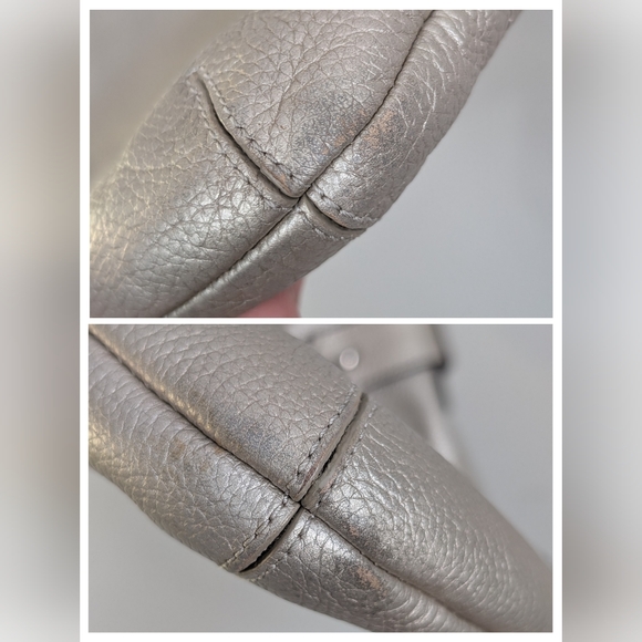 Coach | Chain Duffle #F19722 Crossbody Purse, Silver Toned Leather Bag - Picture 8 of 15